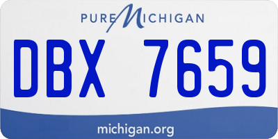 MI license plate DBX7659