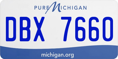MI license plate DBX7660