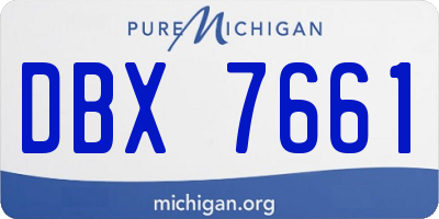 MI license plate DBX7661