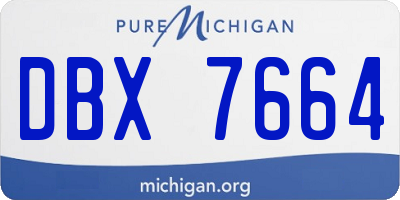 MI license plate DBX7664