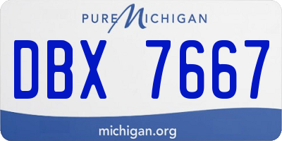 MI license plate DBX7667