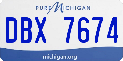 MI license plate DBX7674