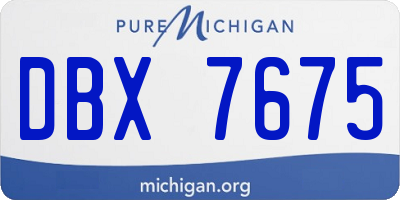 MI license plate DBX7675