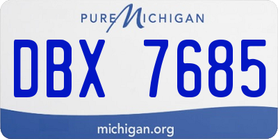 MI license plate DBX7685