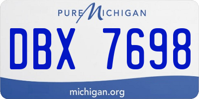 MI license plate DBX7698
