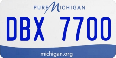 MI license plate DBX7700