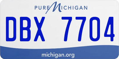 MI license plate DBX7704
