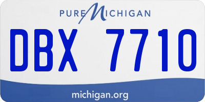 MI license plate DBX7710