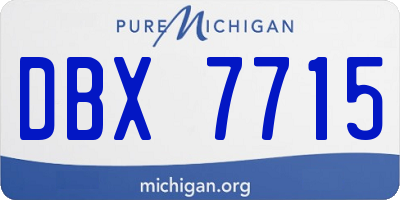 MI license plate DBX7715