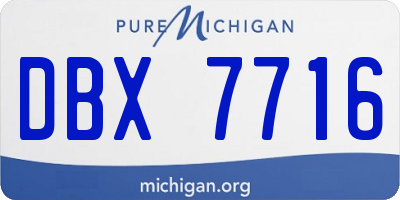MI license plate DBX7716
