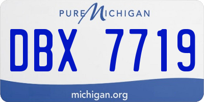MI license plate DBX7719