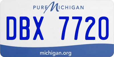 MI license plate DBX7720