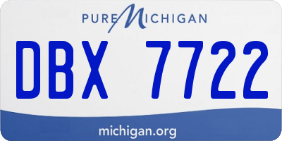 MI license plate DBX7722