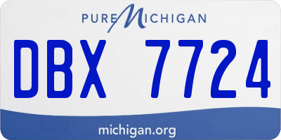 MI license plate DBX7724