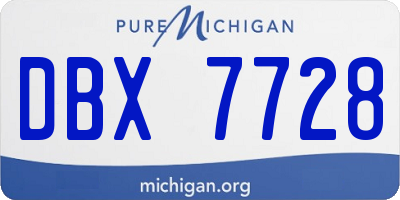MI license plate DBX7728