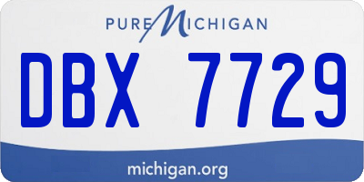 MI license plate DBX7729
