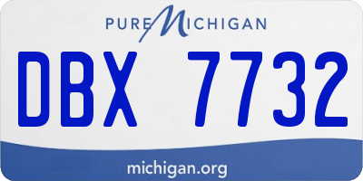 MI license plate DBX7732