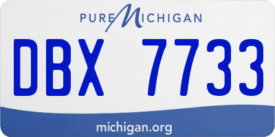 MI license plate DBX7733