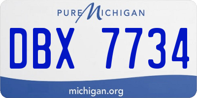 MI license plate DBX7734
