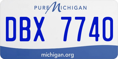 MI license plate DBX7740