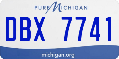 MI license plate DBX7741