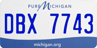 MI license plate DBX7743