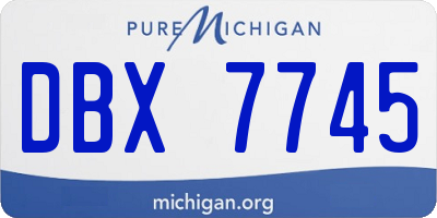 MI license plate DBX7745
