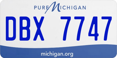 MI license plate DBX7747
