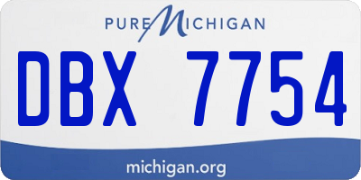 MI license plate DBX7754