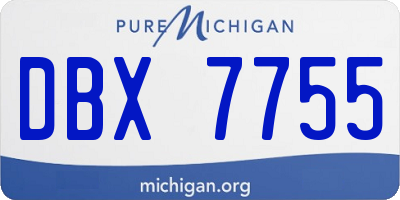 MI license plate DBX7755