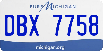 MI license plate DBX7758