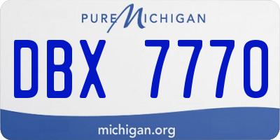 MI license plate DBX7770