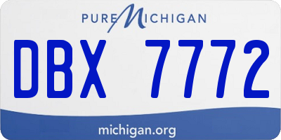 MI license plate DBX7772