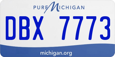 MI license plate DBX7773