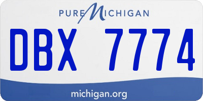 MI license plate DBX7774