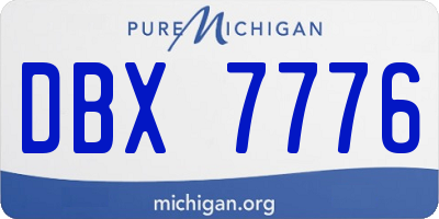 MI license plate DBX7776