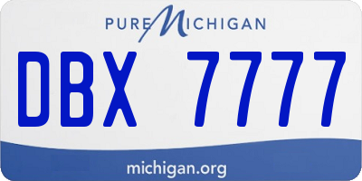 MI license plate DBX7777