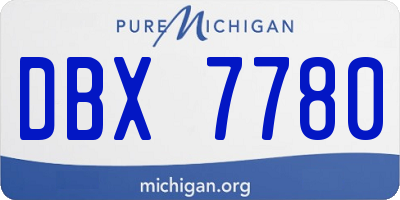 MI license plate DBX7780