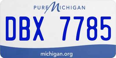 MI license plate DBX7785