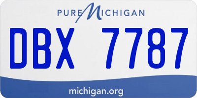 MI license plate DBX7787