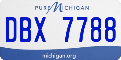 MI license plate DBX7788