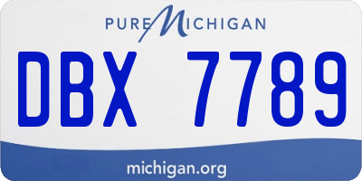 MI license plate DBX7789