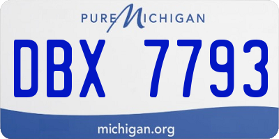 MI license plate DBX7793
