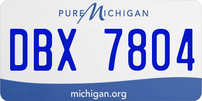 MI license plate DBX7804