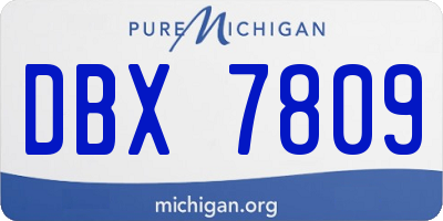 MI license plate DBX7809