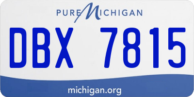 MI license plate DBX7815