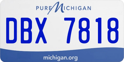 MI license plate DBX7818