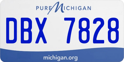 MI license plate DBX7828