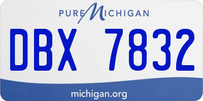 MI license plate DBX7832