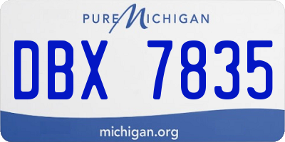 MI license plate DBX7835